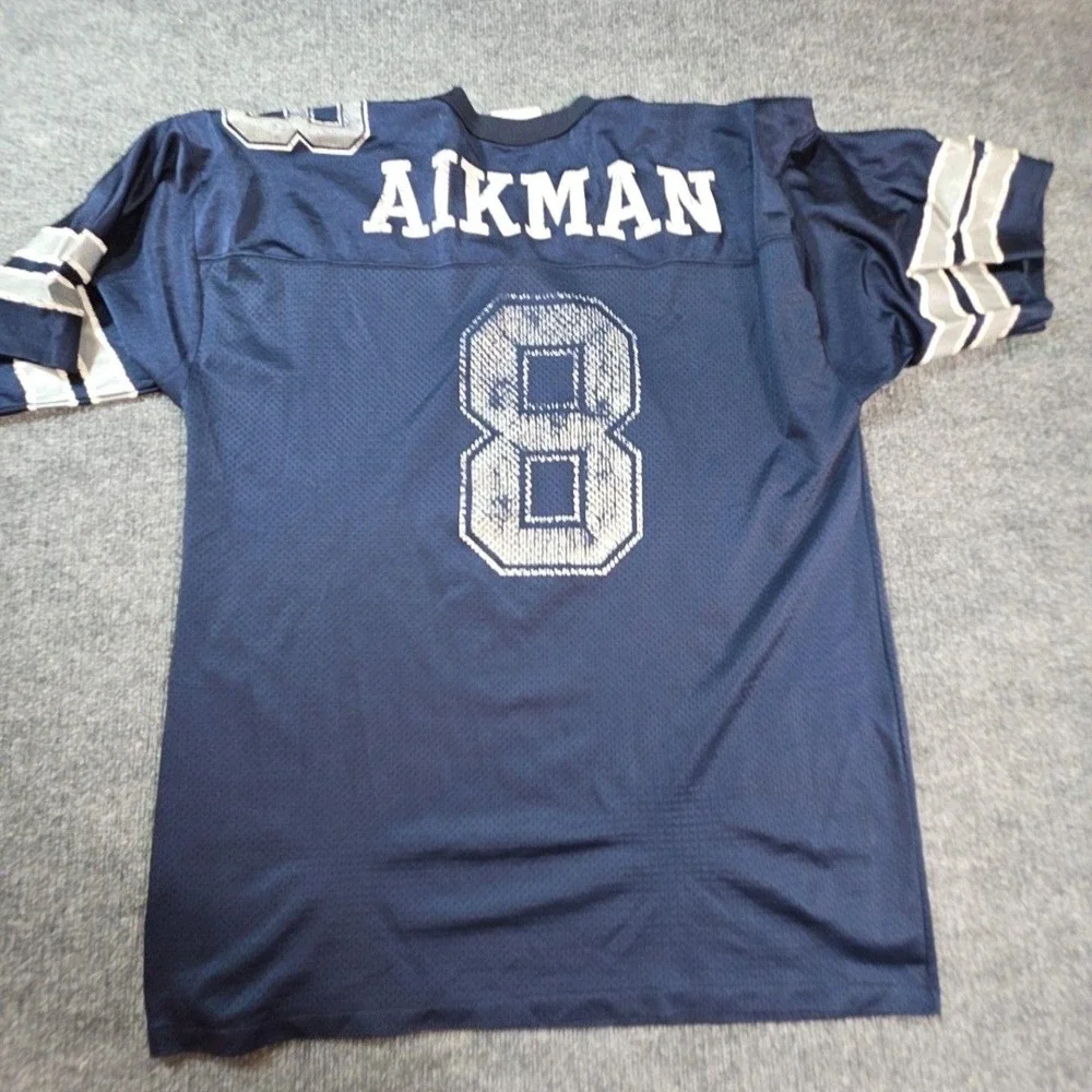 Vintage Dallas Cowboys Jersey Mens XL Blue NFL Football Aikman Logo Athletic 90s